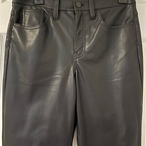 J. Crew Factory Black Faux Leather Straight Leg Pants
